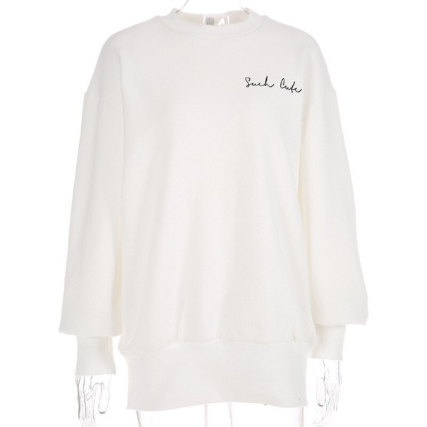 Weißes Damen-Sweatshirt, locker L