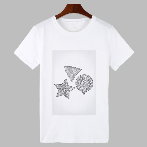 Weißes Damen-T-Shirt mit Aufdruck B193 4XL 5