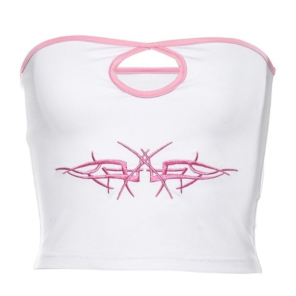 Weißes, trägerloses Crop-Top für Damen S