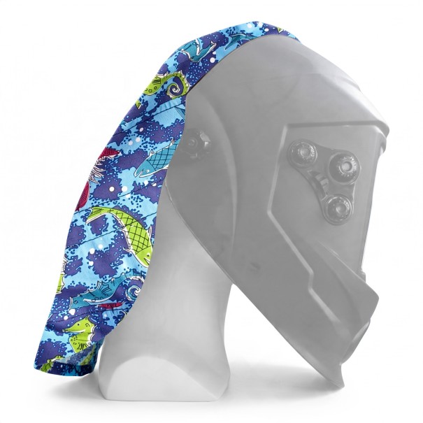Welding Helmet Cover Head and Neck Protection Dimensions 47 x 46.5 cm Universal for Most Helmets Underwater World Motif For Welding 1