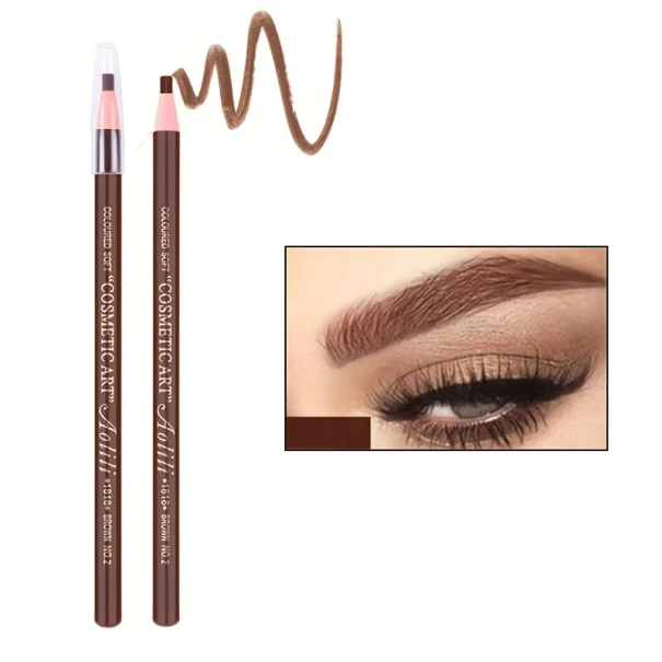 Wenkbrauwpotlood met afscheurlijn 19 cm Zweet- en veegvast Precieze make-up Wenkbrauwpotlood voor het vormen en opvullen van wenkbrauwen Red Brown