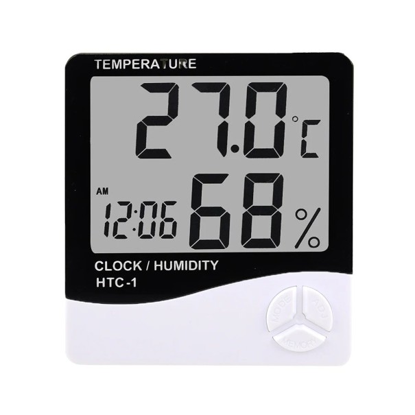 Wewnętrzny termometr i higrometr z zegarem 1