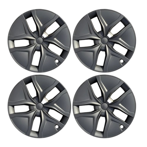 Wheel Covers 19" Tesla Model Y Juniper 2025 Set of 4 Five-Spoke Design with Centre Caps Wheel Covers for Car black