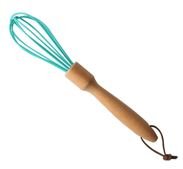 Whisk with Wooden Handle turquoise