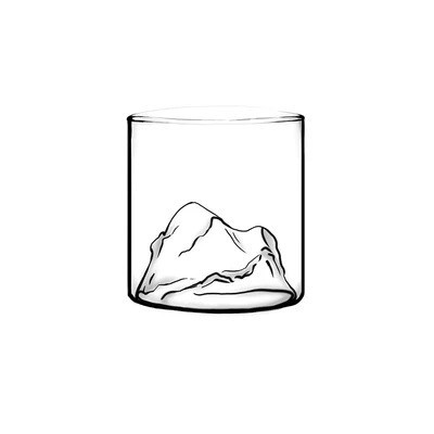 Whiskyglas 200 ml Relief Berge Durchmesser 71 mm Höhe 72 mm Transparentes Glas für Whisky, Rum oder Spirituosen für den Hausgebrauch 1