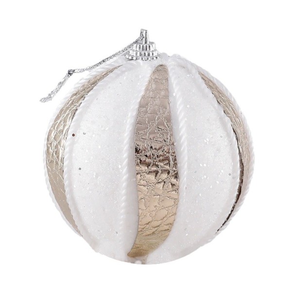 White Christmas Baubles 4 pcs 1