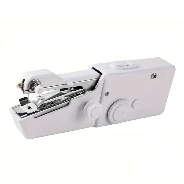 White Handheld Mini Sewing Machine 21x7x3.5 cm Portable Battery-Powered Sewing Tool Quick Home Repairs Clothing Sewing Practical Sewing Aid 1