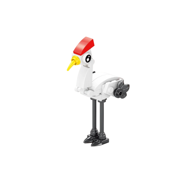 White Heron Building Set 9 x 5.5 x 3.7 cm 30 Pieces Cute Bird with Long Legs and Red Head Mini Model for Decoration and Creative Crafting 1