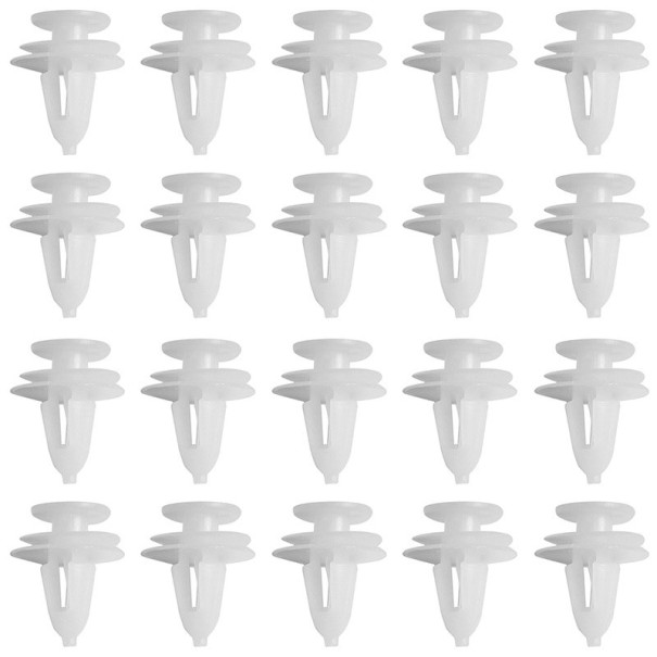 White Plastic Car Clips 50 pcs 1