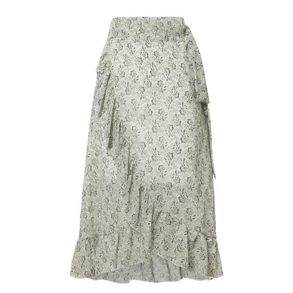 Wickelrock für Damen mit hoher Taille grün M