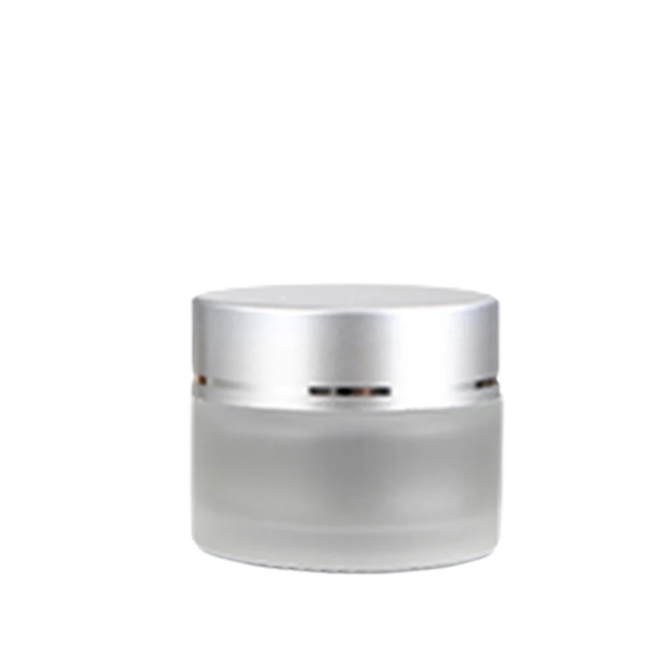 Wiederbefüllbare Kosmetikdose 15 g Mattglas mit hoher Hitzebeständigkeit Silber transparent Glasbehälter für Creme Salbe Balsam 1