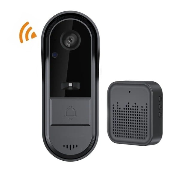 WiFi 2,4G IP65 vedenyt turvallisuusvideopuhelin Tuya Smart Life musta langaton ovikello sisäyksiköllä 1