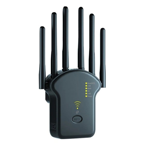 WiFi-Router und Signalverstärker 2,4 GHz 300 Mb/s drahtloser Repeater mit AP- und Routermodus weiß zur Erweiterung der Abdeckung des heimischen WiFi-Netzwerks schwarz