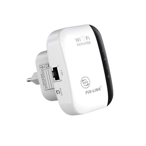 WiFi-signalforstærker Trådløs WiFi-forstærker Signalforstærker Kraftig WiFi-signalforstærker 300 Mbps bred dækning WiFi-signalforlænger med 300 Mbps hastighed 9 x 7,5 cm hvid 1