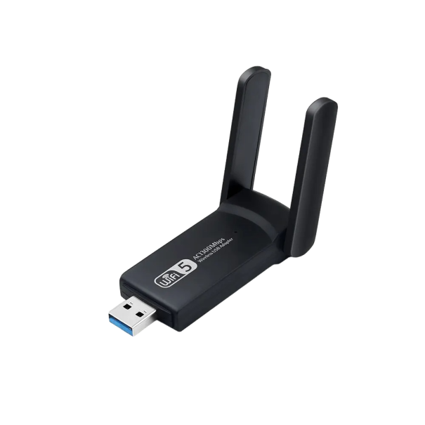 WiFi USB Network Adapter Powerful Signal Booster WiFi Extender Wireless Signal Booster 1300 Mb/s 2.4 GHz and 5 GHz Universal Compatibility 1
