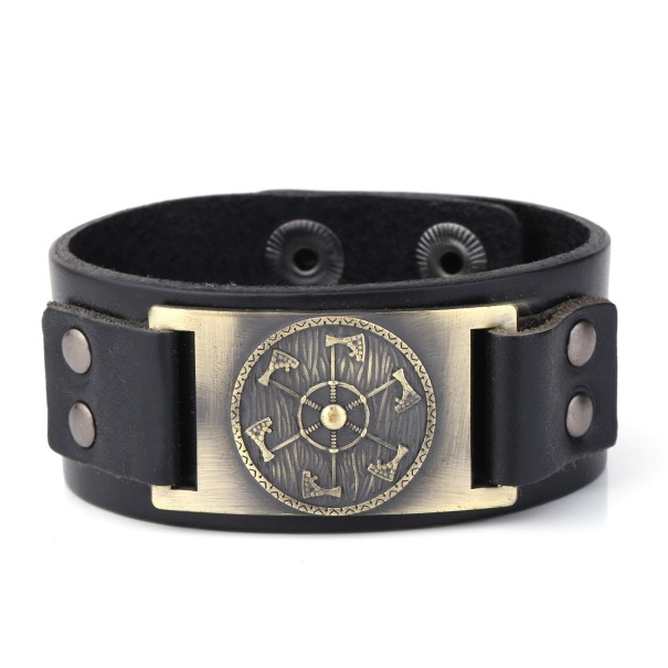 Wikinger-Lederarmband für Herren H685 schwarz 1