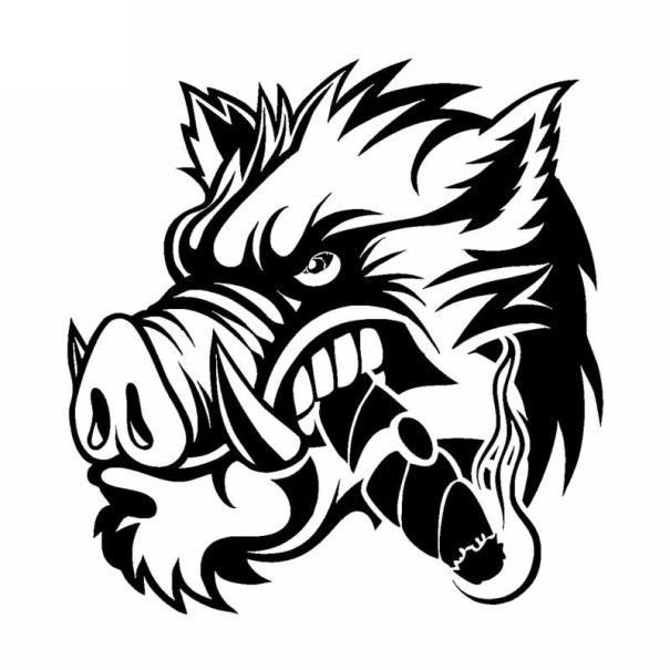 Wild Boar Car Sticker black