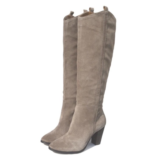 Wildlederstiefel mit Absatz J2725 creme 41