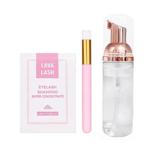 Wimpernshampoo 5 ml Konzentrat Set mit Bürstchen und Schaumflasche Tiefenreinigung für verlängerte Wimpern 1
