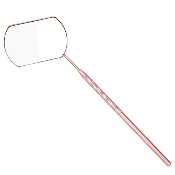 Wimperverlengingsspiegel 14,5 x 6 x 4 cm Lange handgreep Vergrootspiegel Cosmetisch hulpmiddel voor wimpertransplantatie Nepwimpers lichtroze