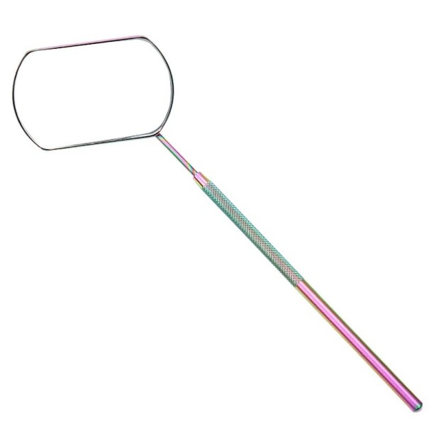 Wimperverlengingsspiegel 14,5 x 6 x 4 cm Lange handgreep Vergrootspiegel Cosmetisch hulpmiddel voor wimpertransplantatie Nepwimpers regenboogkleur