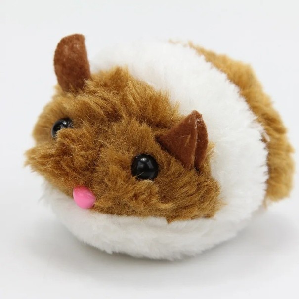 Wind-up Plush Mouse for Cats 8 x 6 cm Funny Plush Mouse Interactive Toys for Cats brown