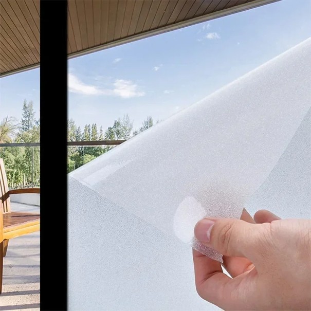Window Film Frosted Glass Static Adhesion 30 x 300 cm Decorative Film for Windows For Glass Surfaces No Adhesive Easy Application Privacy Adjustment 1