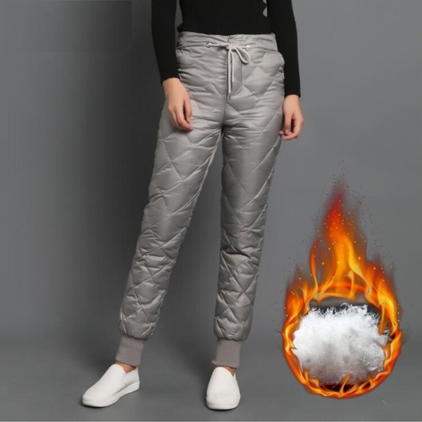 Winter-Daunenhose für Damen grau S