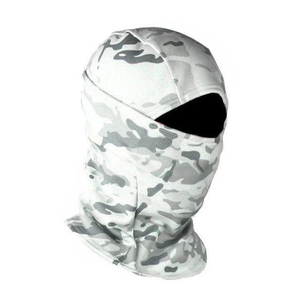 Winter Fleece-Kapuze 38 x 23 cm Camouflage Winddichte Warme Vollgesichtsmaske aus Polyester für Skifahren, Radfahren und Motorradfahren weiß