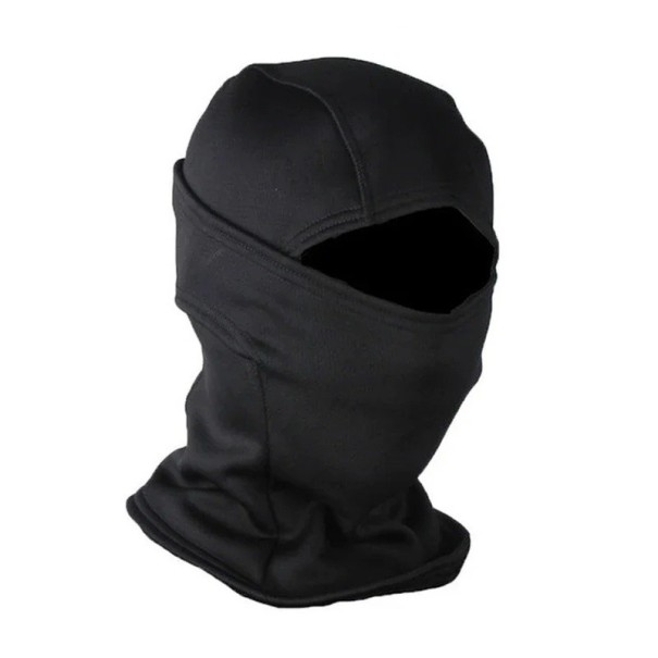 Winter Fleece-Kapuze 38 x 23 cm Warme winddichte camouflierte Ganzgesichtsmaske aus Polyester für Skifahren, Motorradfahren und Radfahren schwarz