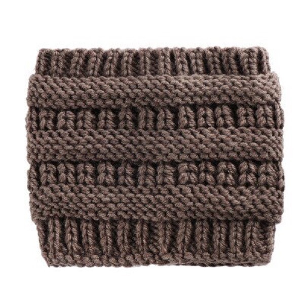 Winter gebreide hoofdband voor dames bruin