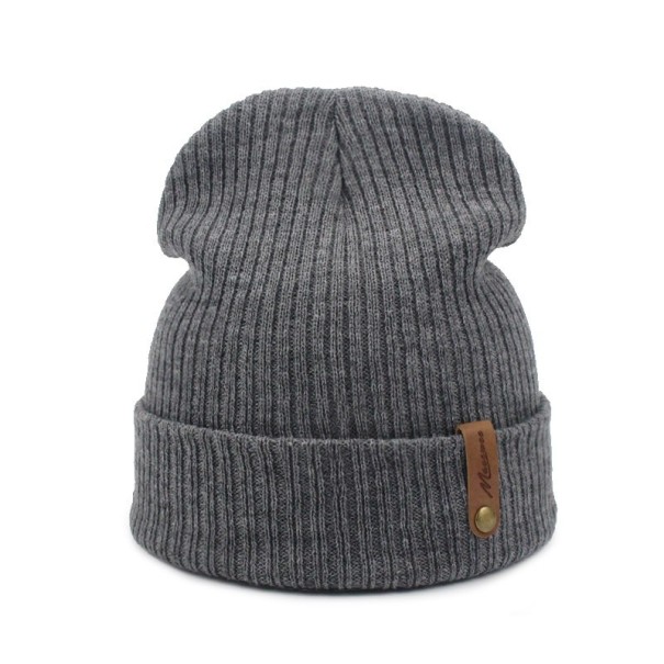 Winter gebreide muts grijs