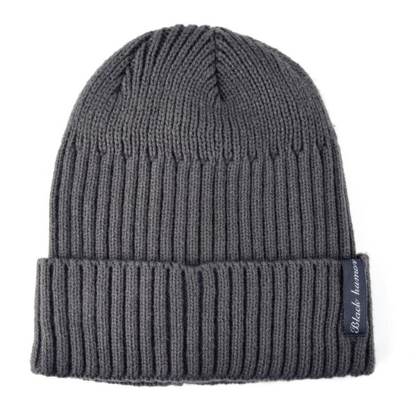 Winter gebreide muts voor heren J958 grijs