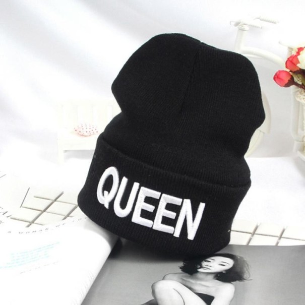 Winter Hat KING & QUEEN white Queen