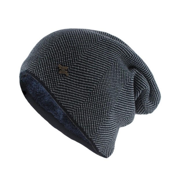 Winter Hat with Fur dark blue