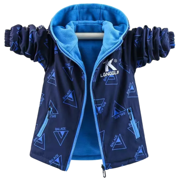 Winter-Jungenjacke mit Kapuze Warme gesteppte Jacke mit Reißverschluss und Reißverschlusstaschen Bequeme Herbst- und Winterkleidung Hochwertiges Baumwoll-Polyester-Material blau 11