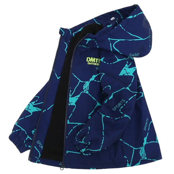 Winter Jungenjacke mit Kapuze Warme Steppjacke mit Reißverschluss Herbst- und Winterbekleidung Bequemes Baumwoll-Polyester-Material für den täglichen Gebrauch türkis 4