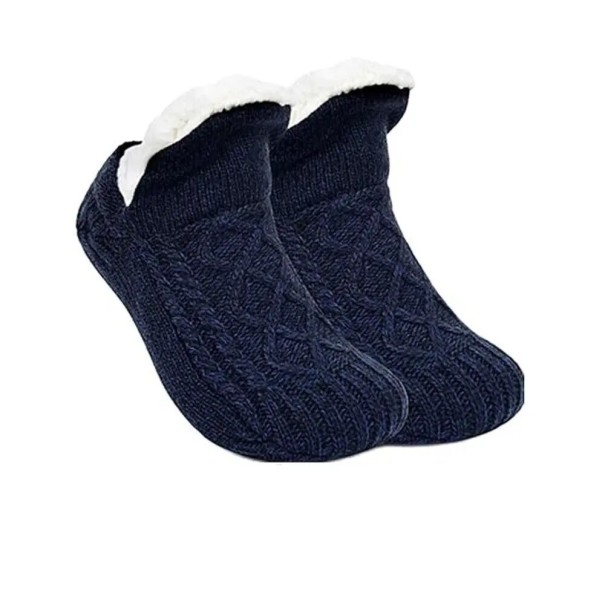 Winter rutschfeste Socken mit wärmendem Futter Größen Bequeme Haussocken zum Schlafen und Gehen in der Wohnung blau 40-43