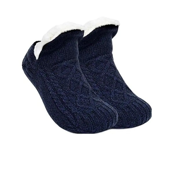 Winter rutschfeste Socken mit wärmendem Futter Größen Bequeme Haussocken zum Schlafen und Gehen in der Wohnung blau 43-46