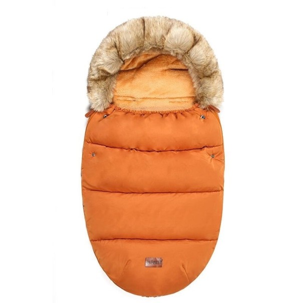 Winter Sleeping Bag for Pushchair with Hood and Faux Fur Trim Quilted with Warm Lining 95 x 46 cm Cotton and Polyester For Winter Walks 3