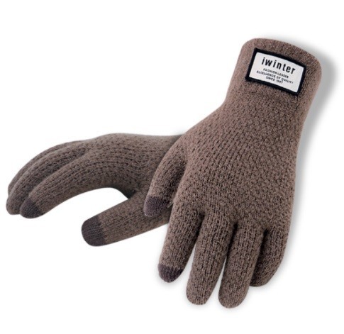 Winter-Strick-Touchscreen-Handschuhe für Herren J2214 kaffee