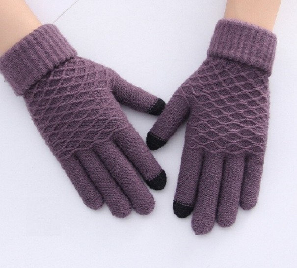 Winter-Touch-Handschuhe für Damen lila