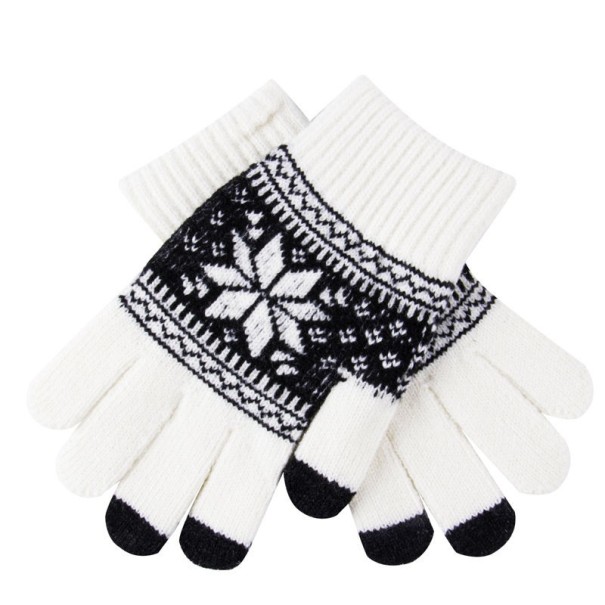 Winter-Touch-Handschuhe für Damen weiß