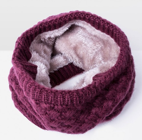 Winter Tunnel Scarf with Fur burgundy