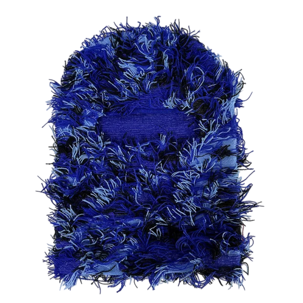 Winter winddichte fietshelm met volledig gezichtskap Gebreide acryl balaclava Unisex skimaske camouflage warme muts voor mannen en vrouwen blauw
