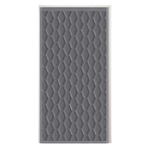 Winterdeur isolatiedoek tegen kou en wind 80 × 210 cm nylon materiaal bescherming tegen tocht voor binnen grijs