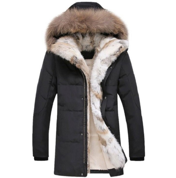 Winterjas met bont F1071 zwart XXL