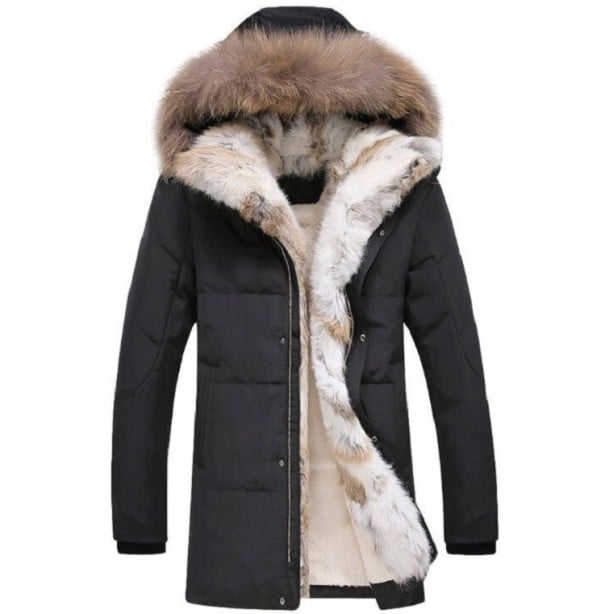 Winterjas met bont F1071 zwart XL