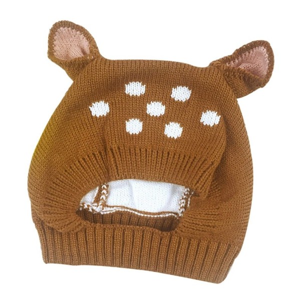 Winterkindermuts met oren bruin