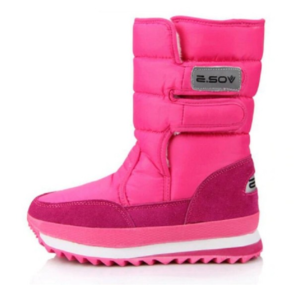 Winterlaarzen voor dames met klittenbandsluiting J3230 roze 42